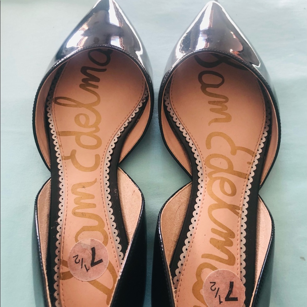 Patten leather flats